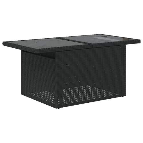 Rantry 5-teiliges Garten Sofa Set mit Kissen Schwarz Poly Rattan, 2-Sitzer Garten Sofa mit Kissen Schwarz Poly Rattan Gartenlounge Model3348369 von Rantry