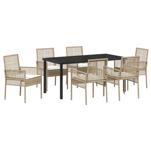 Rantry 7-teilige Garten Essgruppe mit Kissen Beige Poly Rattan Gartenlounge Model3379895 Rantry 7-teilige Garten Essgruppe mit Kissen Beige Poly Rattan Gartenlounge Model3379895 von Rantry