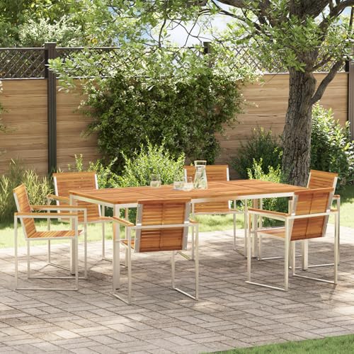 Rantry 7-teiliges Garten-Essset aus massivem Holz Akazie, Esstisch 200x90x74,5 cm aus massivem Holz Akazie Gartenlounge Model3334811 Rantry 7-teiliges Garten-Essset aus massivem Holz Akazie, Esstisch 200x90x74,5 cm aus massivem Holz Akazie Gartenlounge Model3334811 von Rantry