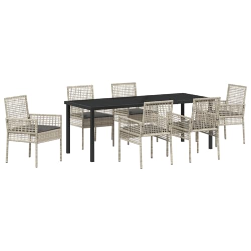 Rantry 7-teiliges Garten Esstisch Set mit Kissen Hellgrau Poly Rattan Gartenlounge Model3379903 Rantry 7-teiliges Garten Esstisch Set mit Kissen Hellgrau Poly Rattan Gartenlounge Model3379903 von Rantry