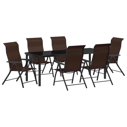 Rantry 7-teiliges Garten-Esszimmer-Set Braun Poly-Rattan Gartenlounge Model3379266 von Rantry