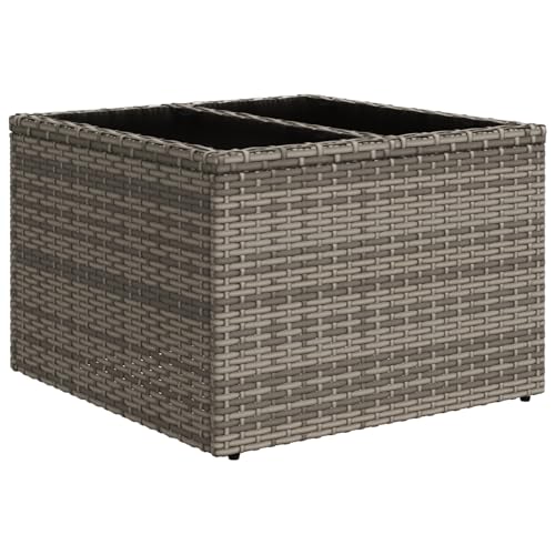Rantry 7-teiliges Garten Sofa Set mit Kissen Grau Poly Rattan, 2-Sitzer Garten Sofa mit Stauraum & Kissen Grau Poly Rattan Gartenlounge Model3354948 von Rantry