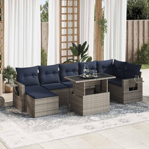 Rantry 8-TLG. Garten-Sofagarnitur mit Kissen Grau Poly Rattan Akazie Gartenlounge Model3326522 Rantry 8-TLG. Garten-Sofagarnitur mit Kissen Grau Poly Rattan Akazie Gartenlounge Model3326522 von Rantry