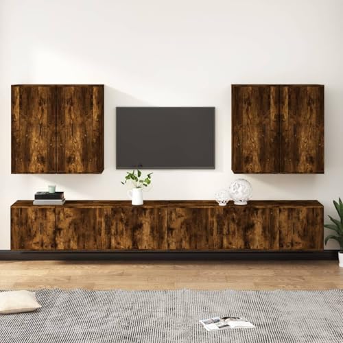 Rantry 8-TLG. TV-Schrank-Set Räuchereiche Holzwerkstoff Fernsehschrank Model3188707 von Rantry