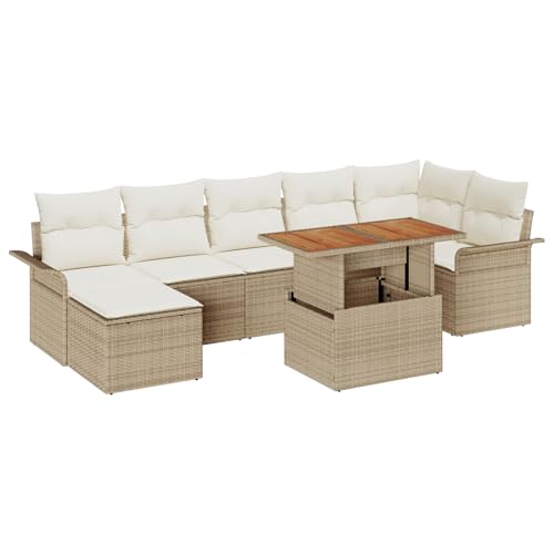 Rantry 8-teilige Garten Essgruppe mit Kissen Beige Poly Rattan Akazie Gartenlounge Model3349364 Rantry 8-teilige Garten Essgruppe mit Kissen Beige Poly Rattan Akazie Gartenlounge Model3349364 von Rantry