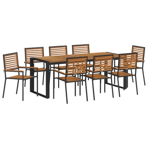 Rantry 9-teiliges Garten Essgruppe Schwarz Poly Rattan Akazie, Stapelbare Gartenstühle mit Kissen 2 Stück Schwarz Poly Rattan Gartenlounge Model3365487 Rantry 9-teiliges Garten Essgruppe Schwarz Poly Rattan Akazie, Stapelbare Gartenstühle mit Kissen 2 Stück Schwarz Poly Rattan Gartenlounge Model3365487 von Rantry