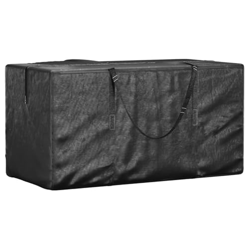 Rantry Aufbewahrungstasche für Gartenkissen, schwarz, 150 x 75 x 75 cm, Polyethylen, Gartenmöbel, Dekoration für Gartenmöbel im Freien von Rantry