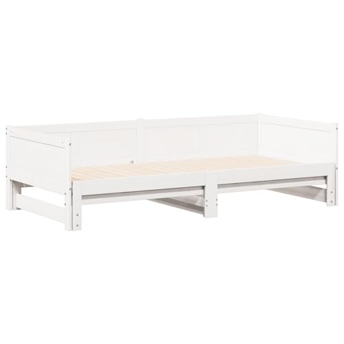 Rantry Ausziehbares Tagesbett Weiß 90x200 cm Massivholz Kiefer Schlafsofa Model834679 von Rantry