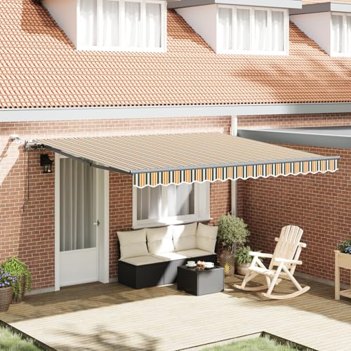 Rantry Automatische Einziehbare Markise mit LED Grün und Gelb 400x300 cm, Markisenstoff Ersatz für 4x3 m Rahmen Grün und Gelb Standmarkise Model3330710 Rantry Automatische Einziehbare Markise mit LED Grün und Gelb 400x300 cm, Markisenstoff Ersatz für 4x3 m Rahmen Grün und Gelb Standmarkise Model3330710 von Rantry