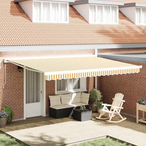Rantry Automatische einziehbare Markise Orange und Weiß 450x300 cm Standmarkise Model3330862 von Rantry