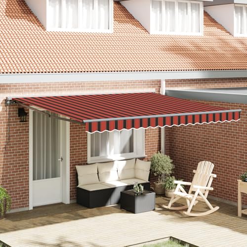 Rantry Automatische einziehbare Markise mit LED in Gelb und Orange 400x350 cm Standmarkise Model3330750 von Rantry
