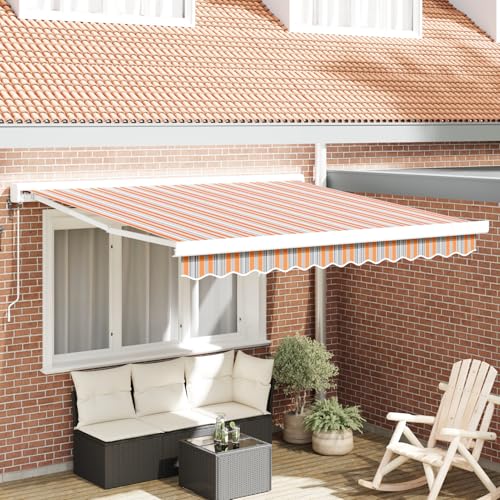 Rantry Automatische einziehbare Markise mit Multicolor-Streifen 350x250 cm Standmarkise Model3330298 von Rantry