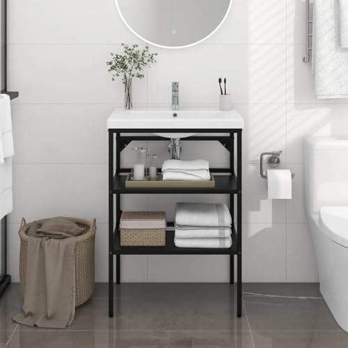 Rantry Badezimmer Waschtischgestell Schwarz 59x38x83 cm Eisen Waschtisch Model338488 Rantry Badezimmer Waschtischgestell Schwarz 59x38x83 cm Eisen Waschtisch Model338488 von Rantry