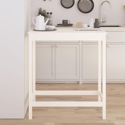 Rantry Bartisch Weiß 100x50x110 cm Massivholz Kiefer Stehtisch Model833266 von Rantry