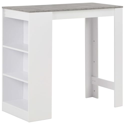 Rantry Bartisch mit Regal Weiß 110x50x103 cm Stehtisch Model280214 von Rantry