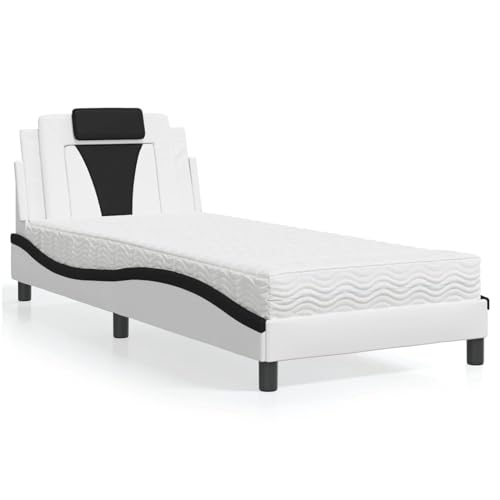 Rantry Bett mit Matratze Weiß und Schwarz 90x200 cm Kunstleder Gästebett Model3208774 Rantry Bett mit Matratze Weiß und Schwarz 90x200 cm Kunstleder Gästebett Model3208774 von Rantry
