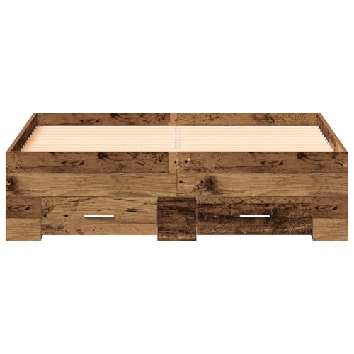 Rantry Bett mit Schubladen Altholz 120x200 cm aus Holzwerkstoff Gästebett Model3333969 von Rantry