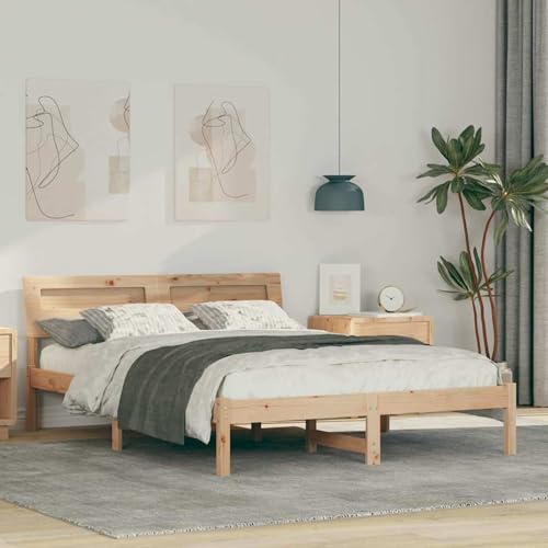 Rantry Bettgestell Braun 120 x 200 cm Massivkiefer Bed Frame Model872779 von Rantry