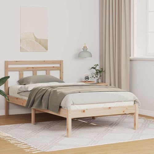 Rantry Bettgestell Braun 80 x 200 cm Massivholz Kiefer Bed Frame Model872344 von Rantry