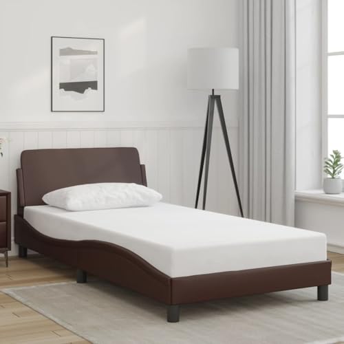 Rantry Bettgestell Dover Braun 100x200 cm Kunstleder Bed Frame Model373140 Rantry Bettgestell Dover Braun 100x200 cm Kunstleder Bed Frame Model373140 von Rantry
