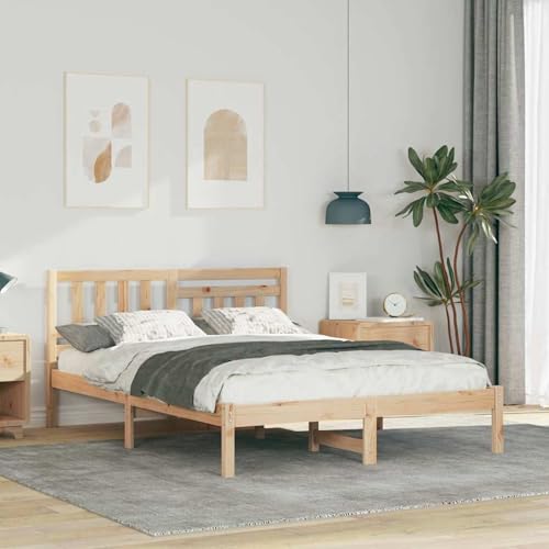 Rantry Bettgestell mit Kopfteil Braun 120 x 200 cm Massivkiefer Bed Frame Model872233 von Rantry