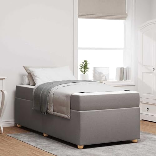 Rantry Bettgestell mit Matratze Taupe 90 x 190 cm Taschenfedern Bed Frame Model3399325 von Rantry