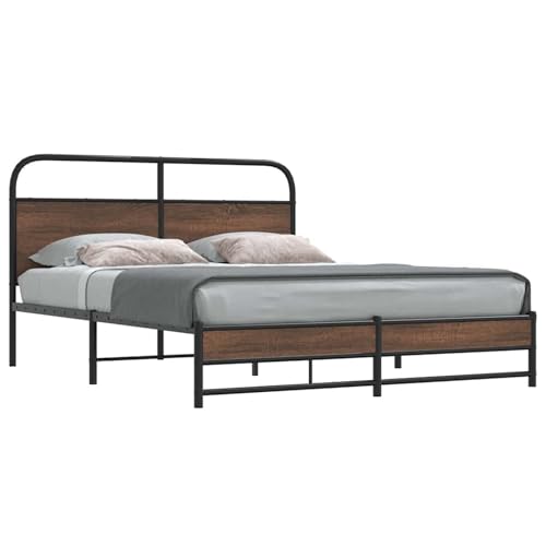 Rantry Bettgestell ohne Matratze 150x200 cm Braun Eichen-Optik Bed Frame Model4100484 von Rantry