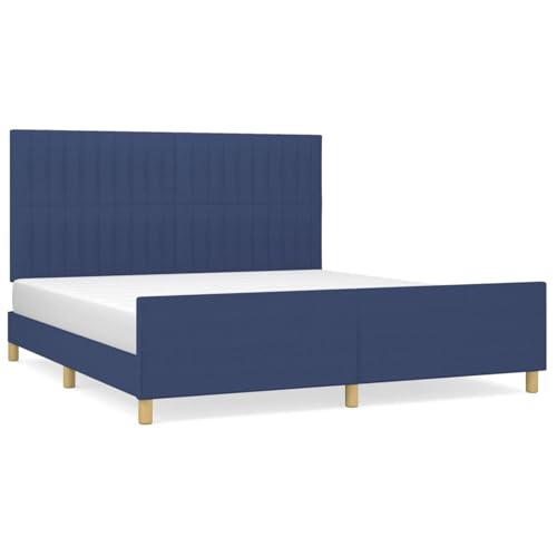 Rantry Bettgestell ohne Matratze Blau 160x200 cm Stoff von Rantry