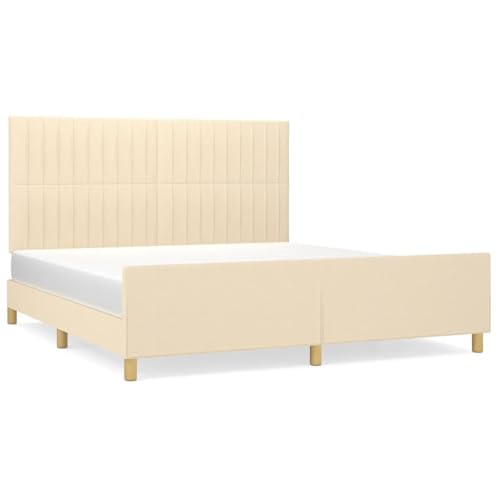 Rantry Bettgestell ohne Matratze Creme 160x200 cm Stoff von Rantry