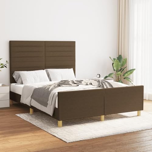 Rantry Bettgestell ohne Matratze Dunkelbraun 140x190 cm Stoff Bed Frame Model3125133 von Rantry