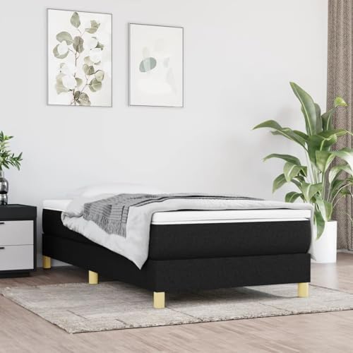 Rantry Bettgestell ohne Matratze Schwarz 90x190 cm Stoff Bed Frame Model3120576 von Rantry