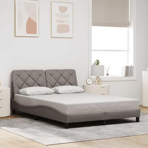 Rantry Bettgestell ohne Matratze Taupe 140x200 cm Stoff Bed Frame Model3310605 von Rantry