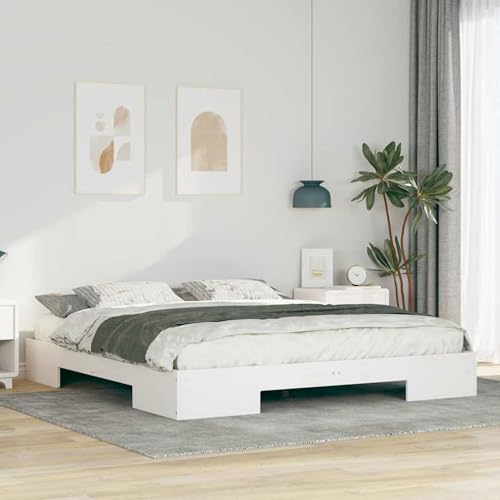 Rantry Bodenbettgestell Weiß 180 x 200 cm Massivholz Kiefer Bed Frame Model873020 von Rantry