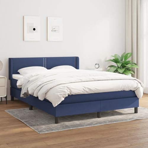 Rantry Boxspringbett mit Matratze Blau 140x190 cm Stoff Schlafzimmerbett Model3129631 von Rantry