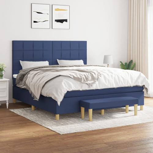 Rantry Boxspringbett mit Matratze Blau 180x200 cm Stoff Schlafzimmerbett Rantry Boxspringbett mit Matratze Blau 180x200 cm Stoff Schlafzimmerbett von Rantry