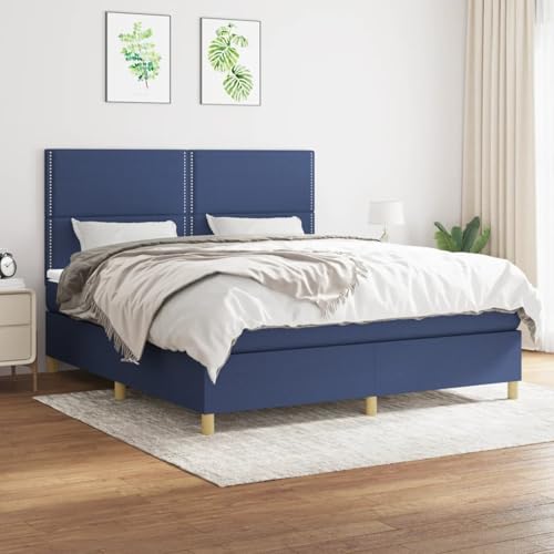 Rantry Boxspringbett mit Matratze Blau 180x200 cm Stoff Schlafzimmerbett Rantry Boxspringbett mit Matratze Blau 180x200 cm Stoff Schlafzimmerbett von Rantry
