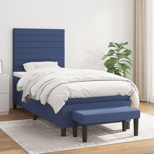 Rantry Boxspringbett mit Matratze Blau 80x200 cm Stoff Schlafzimmerbett Rantry Boxspringbett mit Matratze Blau 80x200 cm Stoff Schlafzimmerbett von Rantry