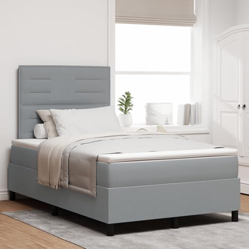 Rantry Boxspringbett mit Matratze Hellgrau 120x200 cm Stoff Schlafzimmerbett Rantry Boxspringbett mit Matratze Hellgrau 120x200 cm Stoff Schlafzimmerbett von Rantry