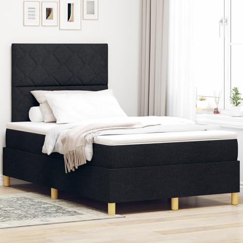 Rantry Boxspringbett mit Matratze Schwarz Kleines Doppelbett Stoff Schlafzimmerbett Rantry Boxspringbett mit Matratze Schwarz Kleines Doppelbett Stoff Schlafzimmerbett von Rantry