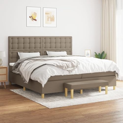 Rantry Boxspringbett mit Matratze Taupe 200x200 cm Stoff Schlafzimmerbett Rantry Boxspringbett mit Matratze Taupe 200x200 cm Stoff Schlafzimmerbett von Rantry