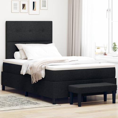 Rantry Boxspringbett mit Matratze & Bank Schwarz 120x190 cm Stoff Schlafzimmerbett Rantry Boxspringbett mit Matratze & Bank Schwarz 120x190 cm Stoff Schlafzimmerbett von Rantry