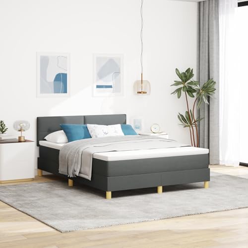 Rantry Boxspringbett mit Matratze & LED Dunkelgrau 140x190 cm Stoff Schlafzimmerbett Rantry Boxspringbett mit Matratze & LED Dunkelgrau 140x190 cm Stoff Schlafzimmerbett von Rantry