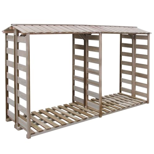 Rantry Brennholz-Lagerschuppen 300x90x176 cm Kiefernholz Imprägniert Brennholzlagerschuppen Rasen und Gartenarbeit Model43330 von Rantry