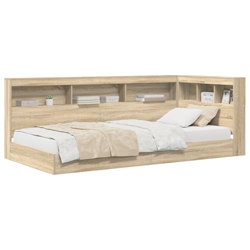 Rantry Bücherregal Bett Sonoma Eiche 75x190 cm Holzwerkstoff Bücherregalbett Model3335755 von Rantry