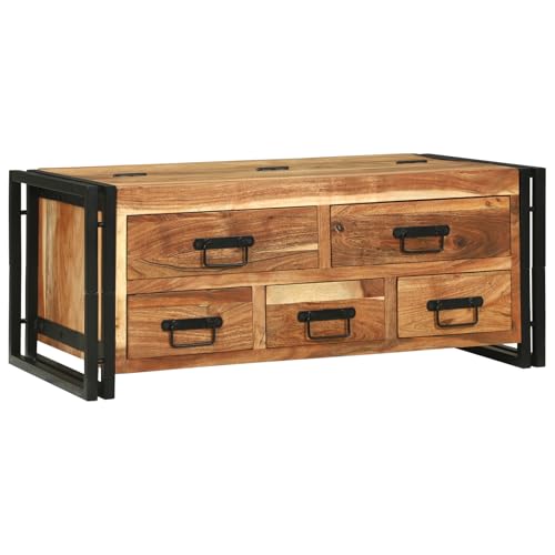 Rantry Couchtisch 90x50x38 cm Massivholz Akazie Beistelltisch Couch Model4104725 von Rantry