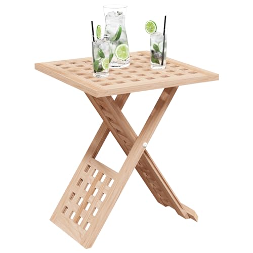 Rantry Couchtisch Faltbar 33x33x40,5 cm Massivholz Walnuss Beistelltisch Couch Model42009906 von Rantry
