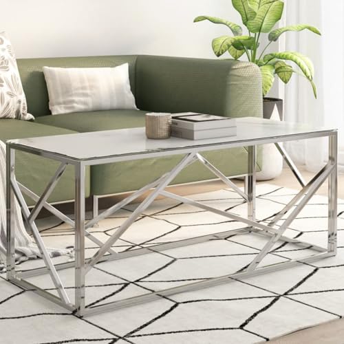 Rantry Couchtisch Silbern Edelstahl und Hartglas Beistelltisch Couch Model349939 Rantry Couchtisch Silbern Edelstahl und Hartglas Beistelltisch Couch Model349939 von Rantry