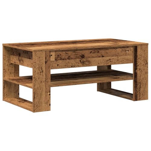 Rantry Couchtisch aus altem Holz 102x55x45 cm, technisches Holz Beistelltisch Model862727 von Rantry