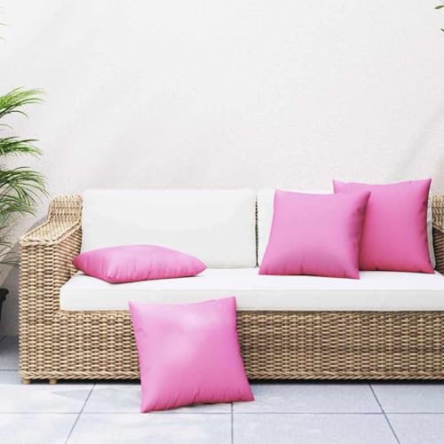 Rantry Dekokissen 4 Stück Rosa 60x60 cm Stoff Sofakissen Model360423 von Rantry