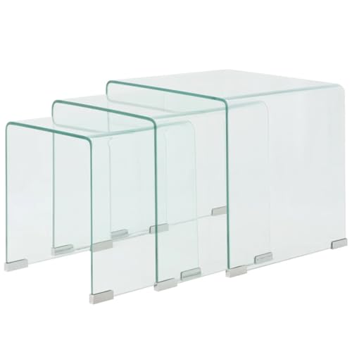 Rantry Dreiteiliges Satztisch-Set aus GEH?rtetem Glas Transparent Satztische Model244190 Rantry Dreiteiliges Satztisch-Set aus GEH?rtetem Glas Transparent Satztische Model244190 von Rantry